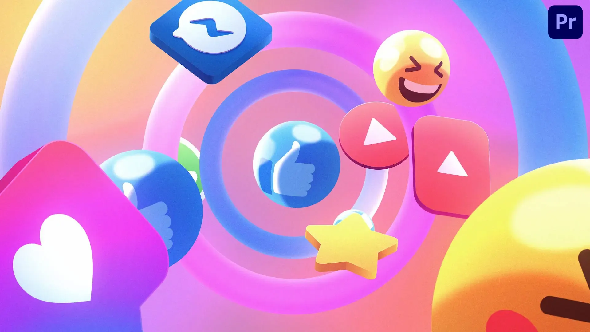 Social Media 3D Icon Logo Animation